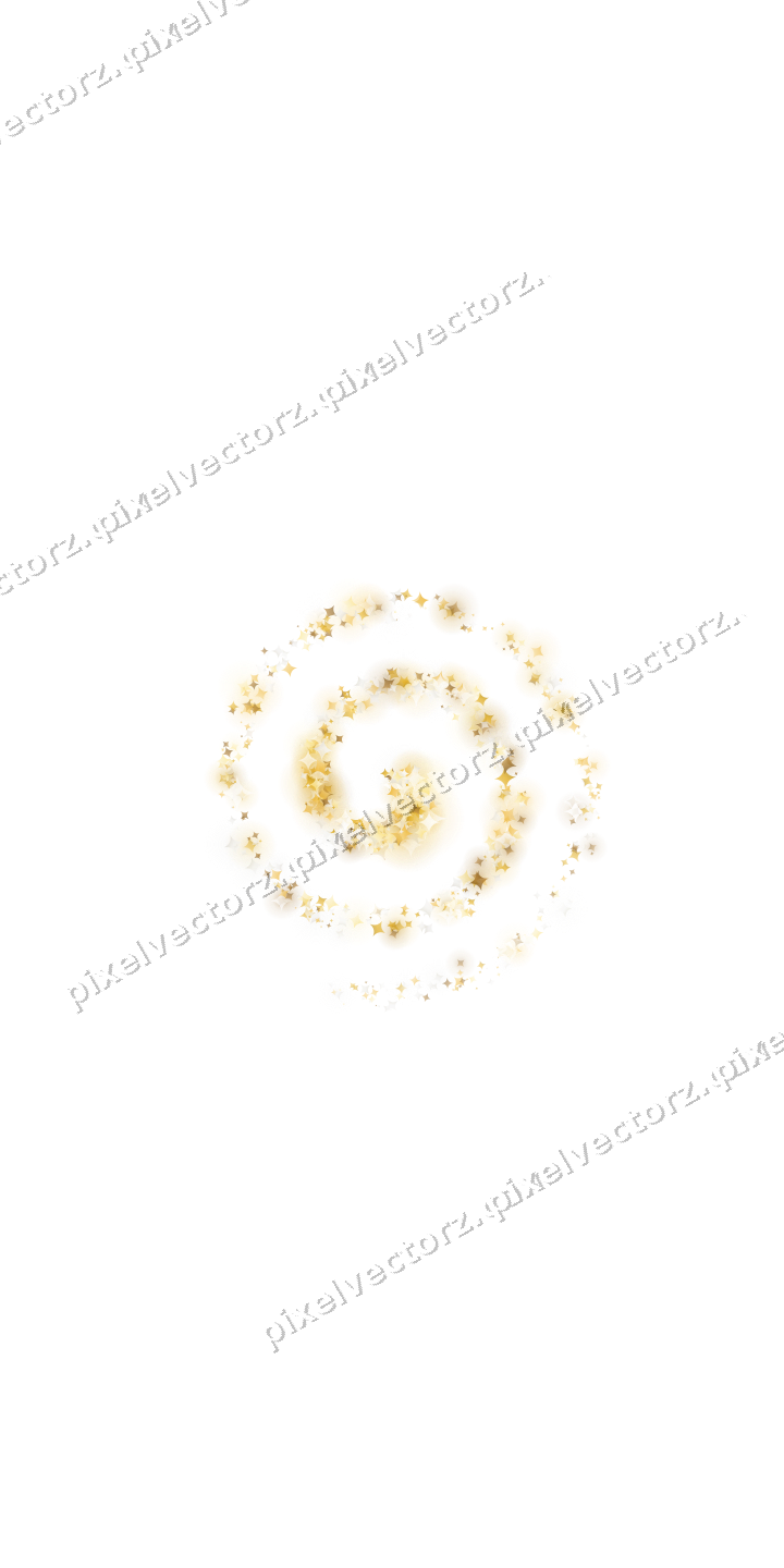 Nahtlose Glitzerspirale aus Funken auf transparentem Grund
