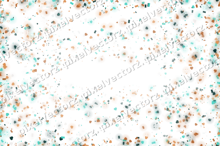 Nahtlose Glitzervignette in Orange und Petrol auf transparentem Grund