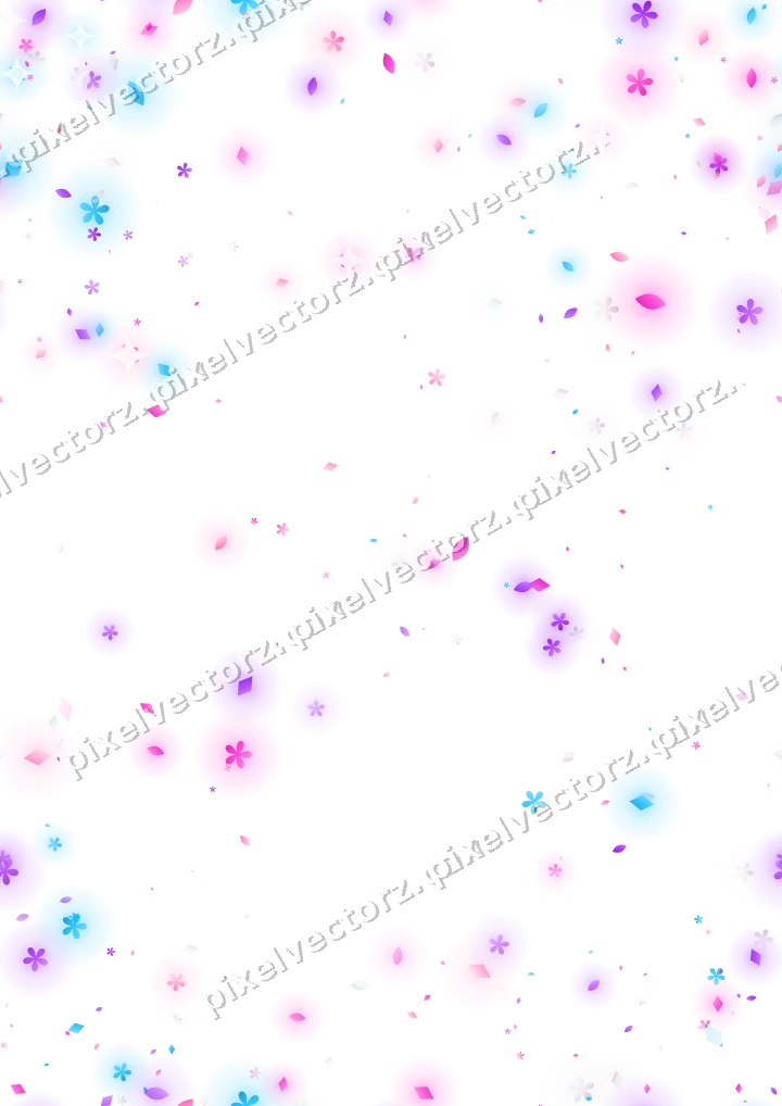 Nahtloser Glitzerkranz aus Blüten und Tropfen auf transparentem Grund