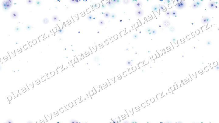 Nahtloser Glitzerregen aus Funken in Blau auf transparentem Grund