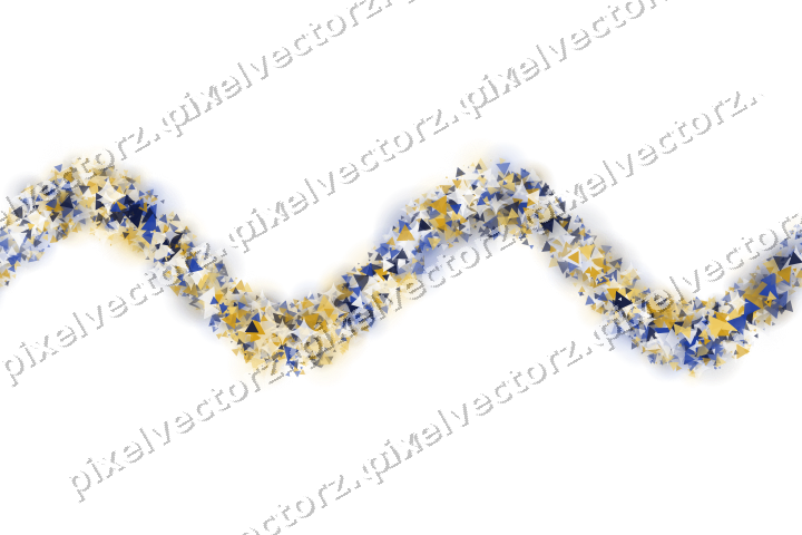 Nahtlose Glitzerwelle aus Dreiecken auf transparentem Grund
