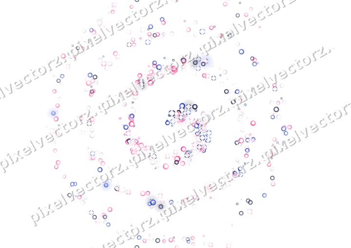 Nahtlose Glitzerspirale aus Ringen in Rosa auf transparentem Grund