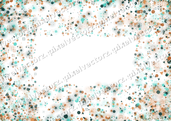 Nahtlose Glitzervignette in Orange und Petrol auf transparentem Grund