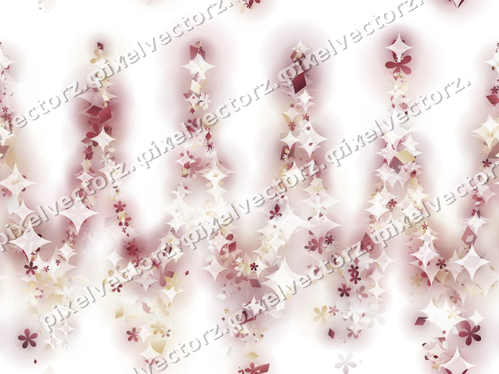 Nahtlose Glitzergirlande aus Blüten und Rauten auf transparentem Grund