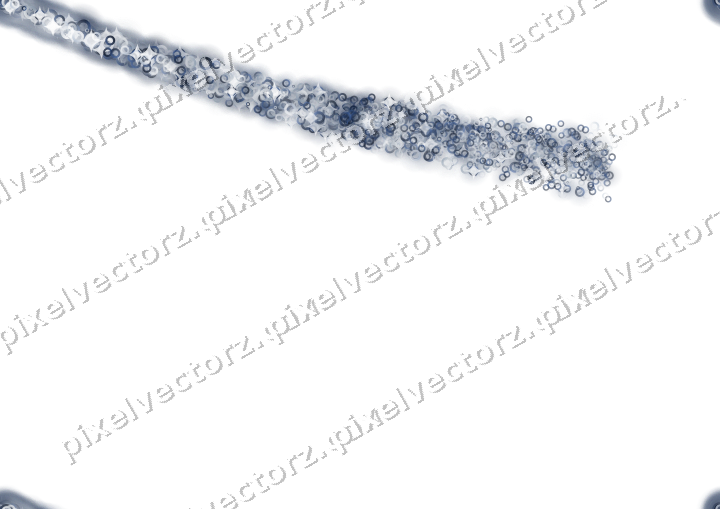 Nahtloser Sternenschweif aus Ringen auf transparentem Grund