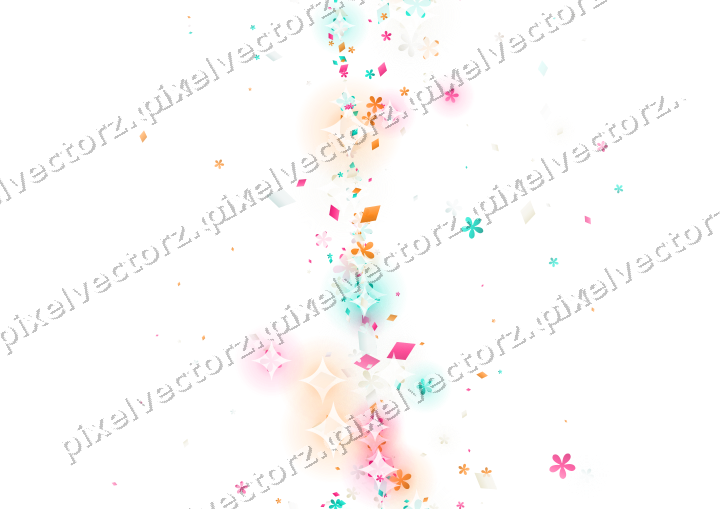 Nahtloses Glitzerband aus Blüten und Rauten auf transparentem Grund