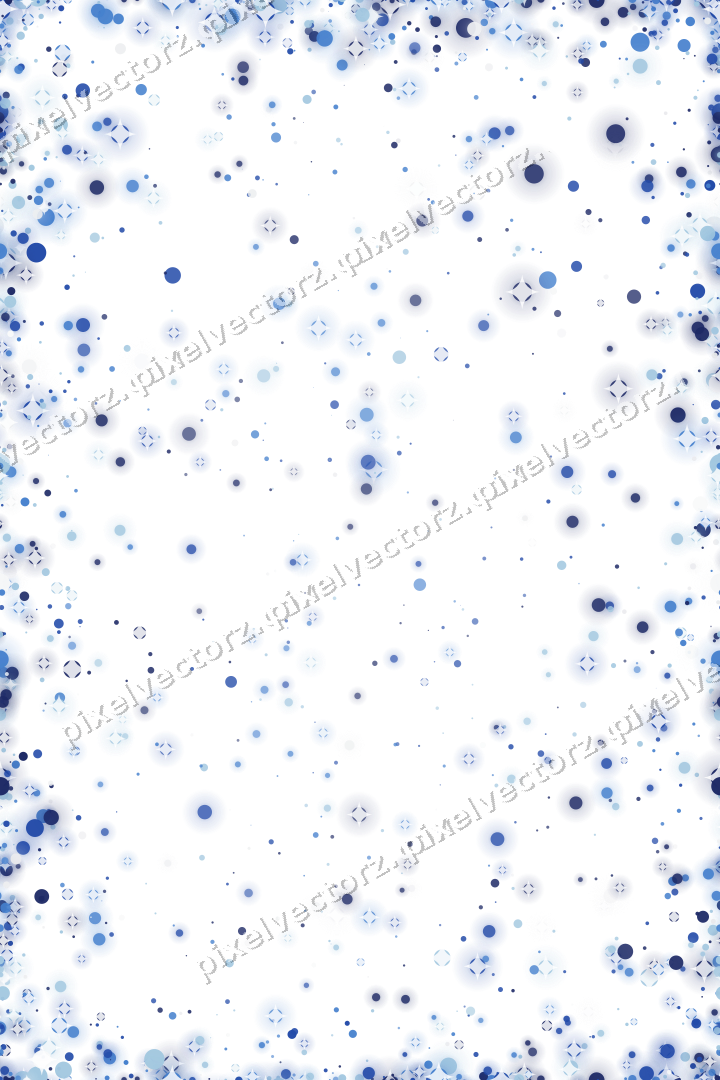 Nahtlose Glitzervignette aus Punkten in Blau auf transparentem Grund