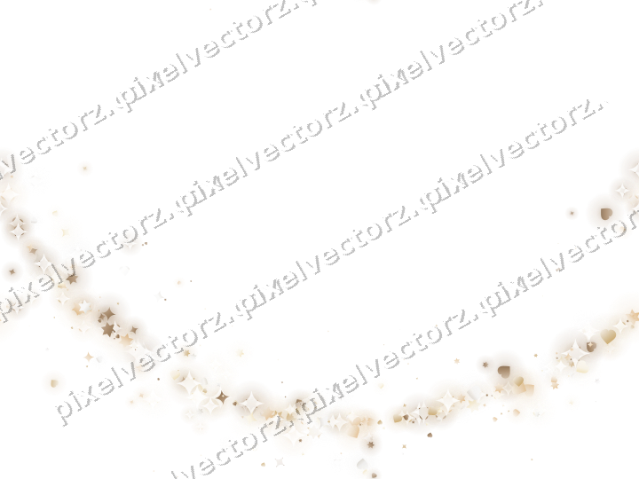Nahtloser Glitzerbogen aus Sternen und Funken auf transparentem Grund