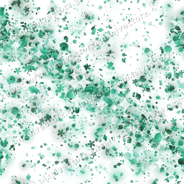 Nahtloses Glitzerband aus Blüten und Punkten auf transparentem Grund