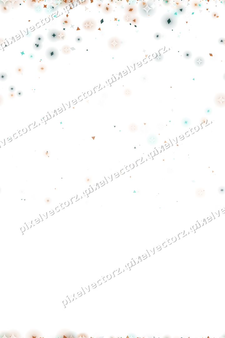 Nahtloser Glitzerregen aus Funken und Rauten auf transparentem Grund