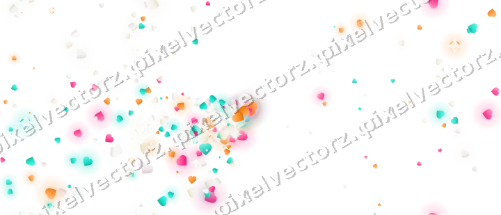 Nahtloser Glitzerfächer aus Herzen in Rosa auf transparentem Grund
