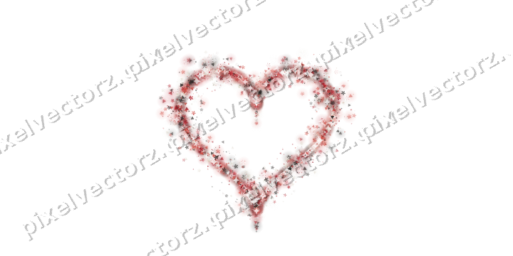 Nahtloses Glitzerherz aus Blüten und Dreiecken auf transparentem Grund