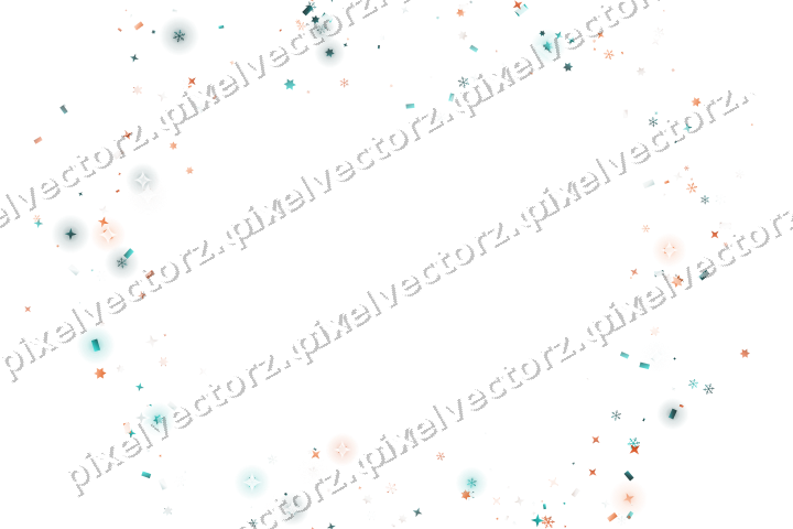 Nahtloser Glitzerkranz in Orange und Petrol auf transparentem Grund