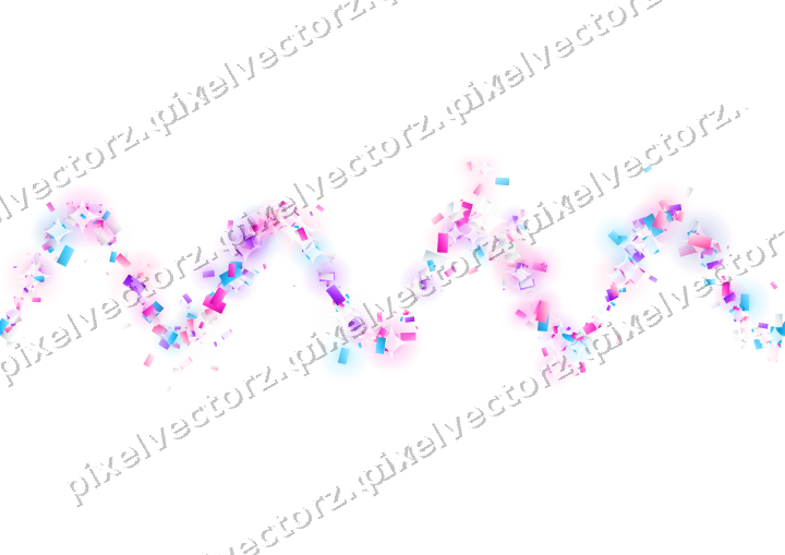 Nahtlose Glitzerwelle aus Konfetti in Magenta auf transparentem Grund