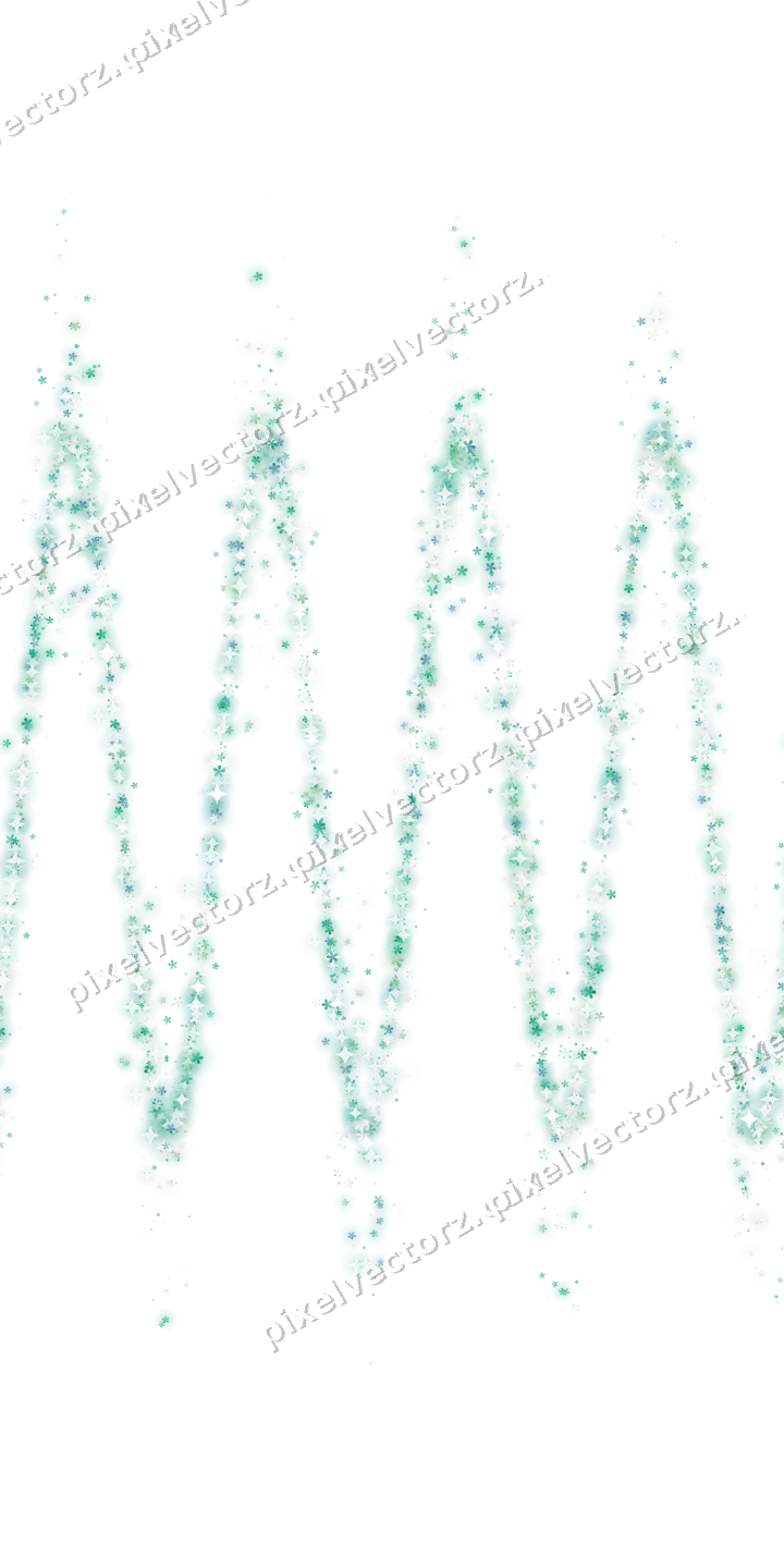 Nahtlose Glitzerwelle aus Blüten in Grün auf transparentem Grund
