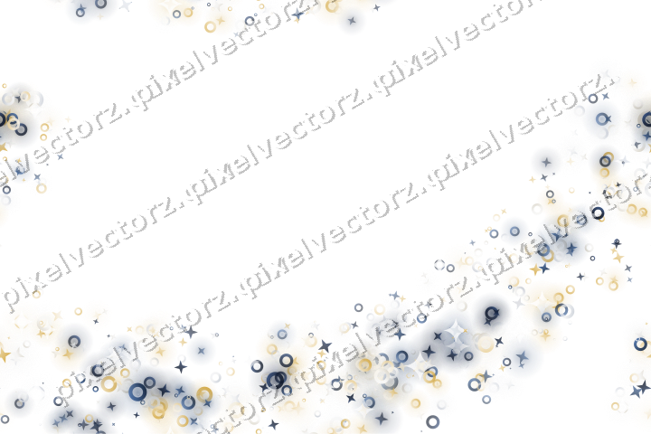 Nahtloser Glitzerbogen aus Sternen und Ringen auf transparentem Grund