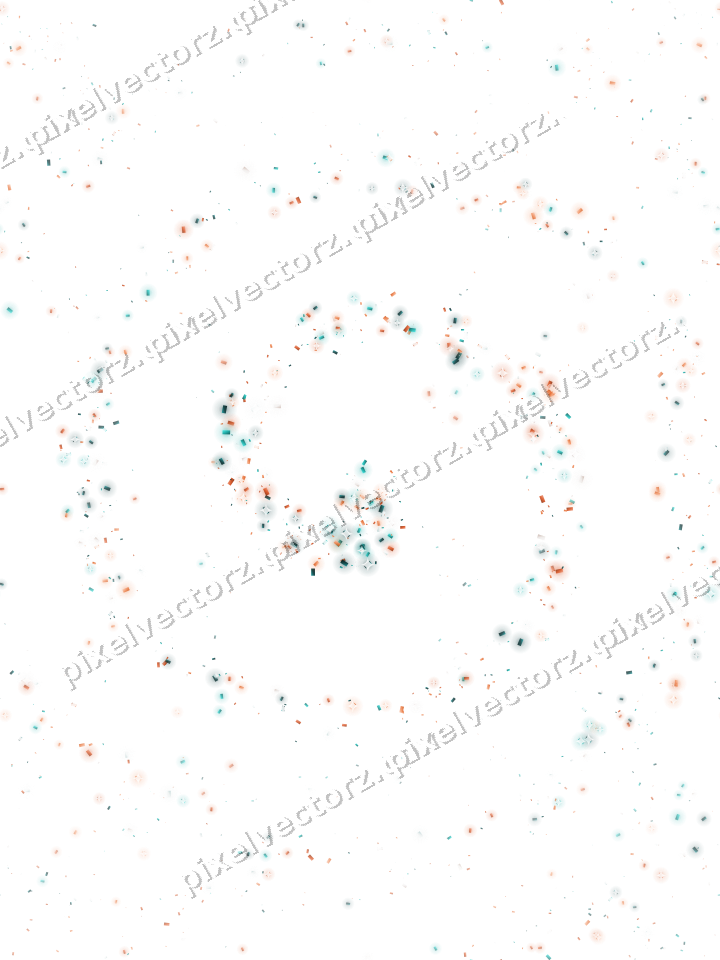Nahtlose Glitzerspirale aus Konfetti in Orange auf transparentem Grund
