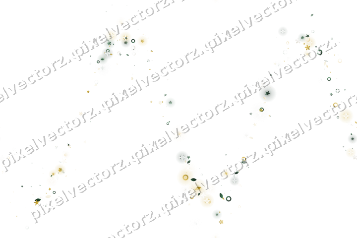 Nahtlose Glitzerwelle aus Sternen und Blüten auf transparentem Grund