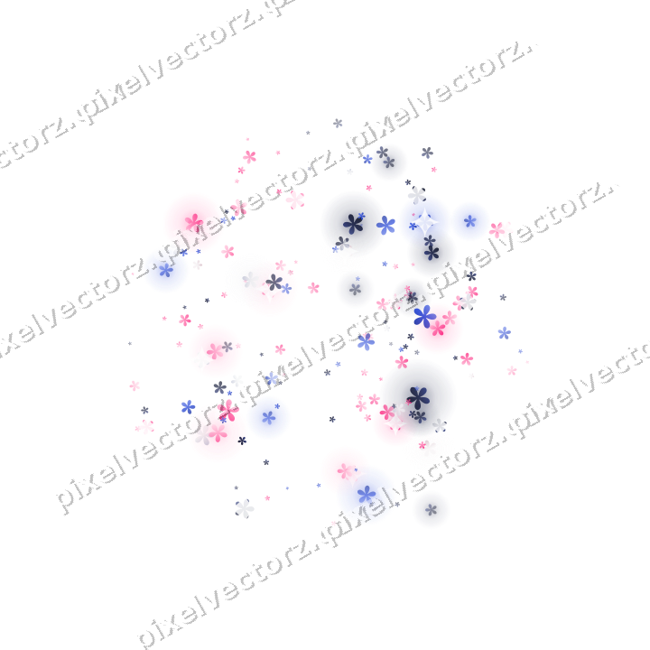 Nahtloser Glitzerrahmen aus Blüten in Rosa auf transparentem Grund