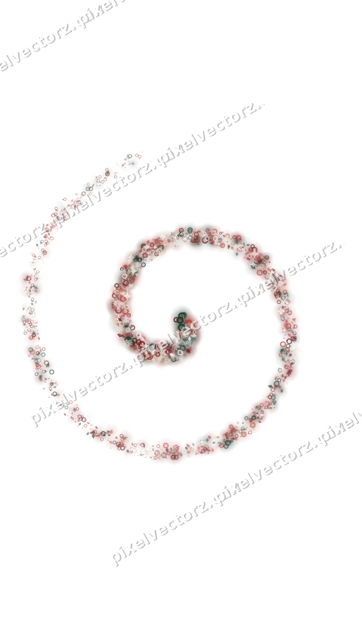 Nahtlose Glitzerspirale aus Ringen und Rauten auf transparentem Grund