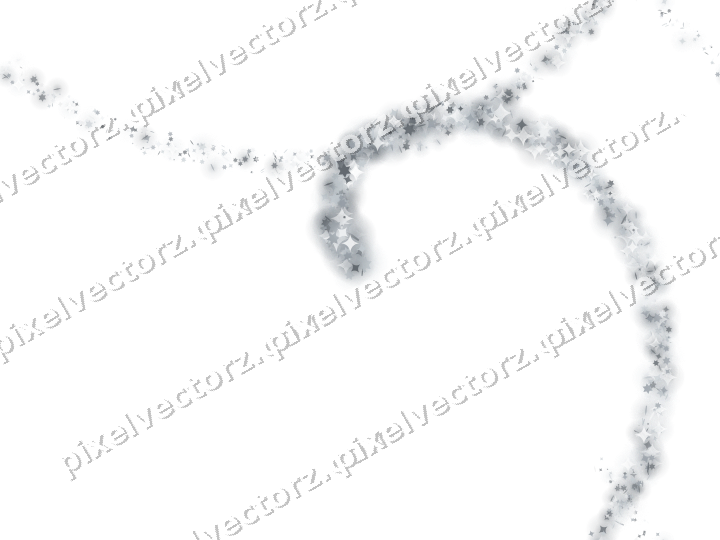 Nahtlose Glitzerspirale aus Sternen und Funken auf transparentem Grund
