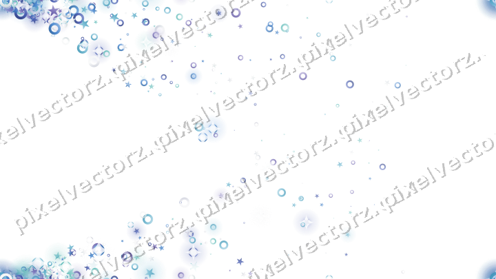 Nahtloser Glitzerfächer aus Sternen und Ringen auf transparentem Grund