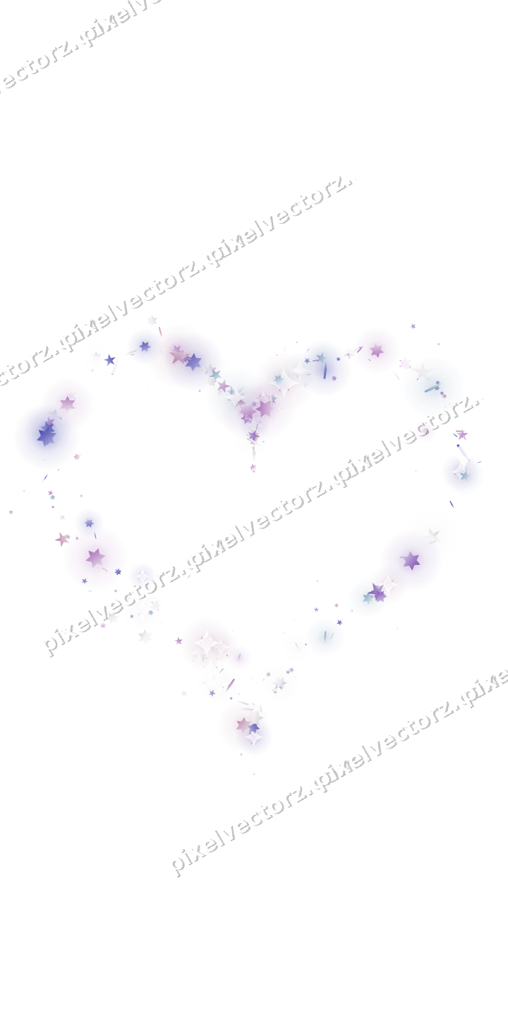 Nahtloses Glitzerherz in Violett und Blau auf transparentem Grund