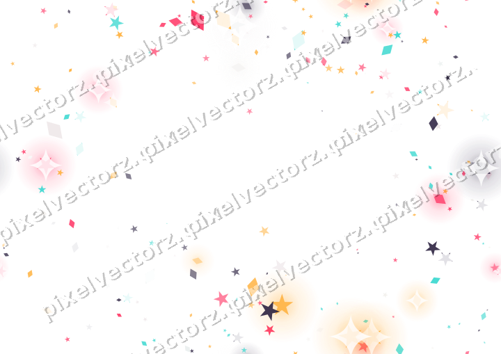 Nahtloser Glitzerkranz aus Sternen und Rauten auf transparentem Grund