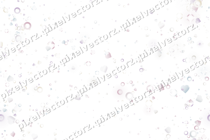 Nahtloser Glitzerkranz aus Herzen und Ringen auf transparentem Grund