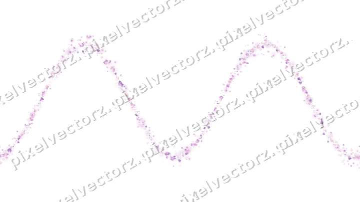 Nahtlose Glitzerwelle aus Herzen in Magenta auf transparentem Grund
