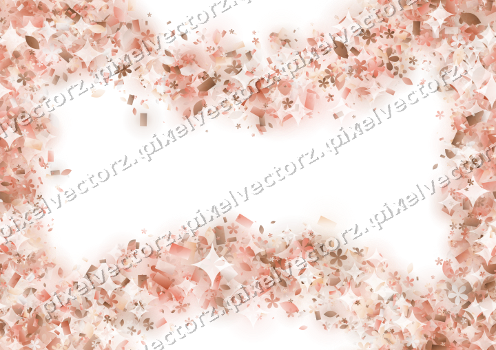 Nahtloser Glitzerkranz aus Blüten und Tropfen auf transparentem Grund