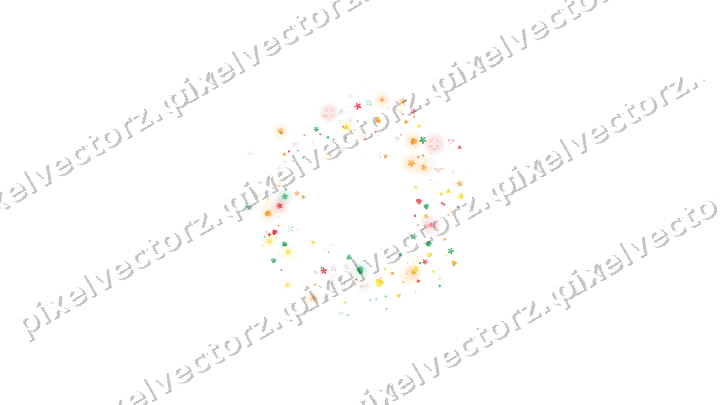 Nahtloser Glitzerkranz aus Funken und Herzen auf transparentem Grund