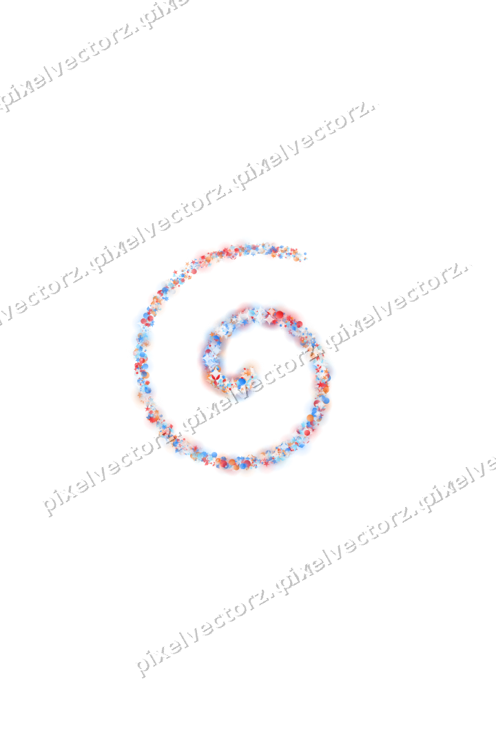 Nahtlose Glitzerspirale in Blau und Rot auf transparentem Grund