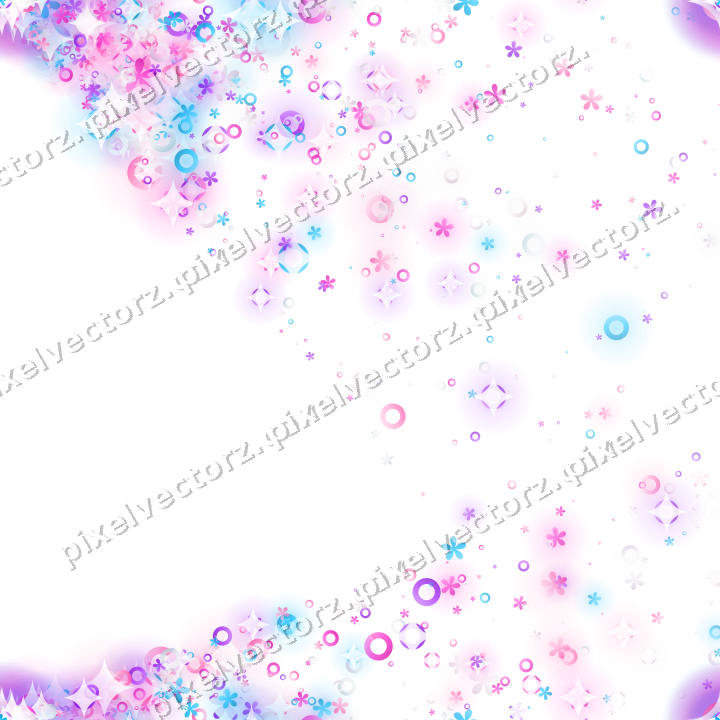 Nahtloser Glitzerfächer aus Blüten und Ringen auf transparentem Grund