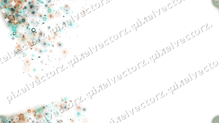 Nahtloser Glitzerfächer in Orange und Petrol auf transparentem Grund