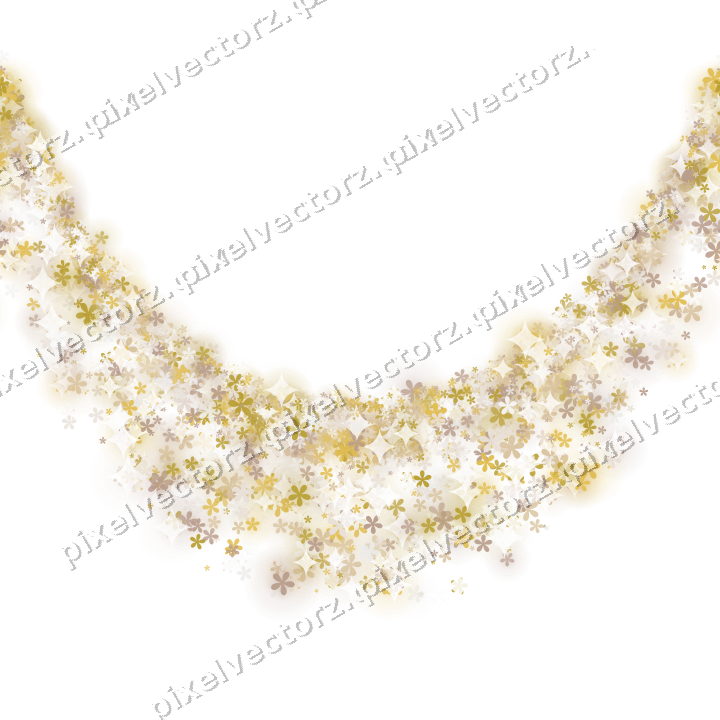 Nahtlose Glitzergirlande aus Blüten auf transparentem Grund