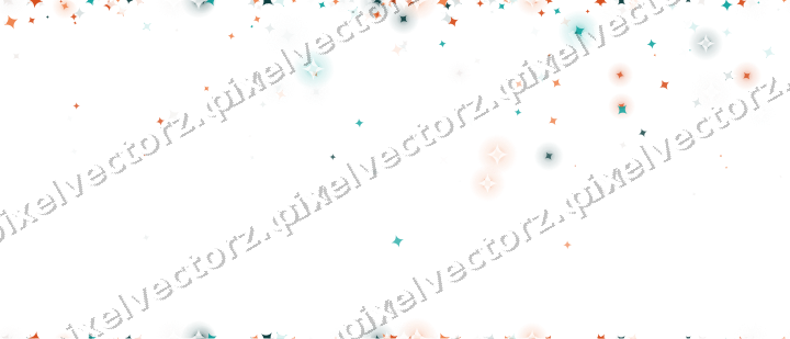 Nahtloser Glitzerregen aus Funken in Orange auf transparentem Grund