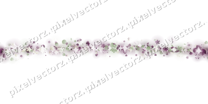 Nahtloser Glitzerbogen aus Herzen und Blüten auf transparentem Grund