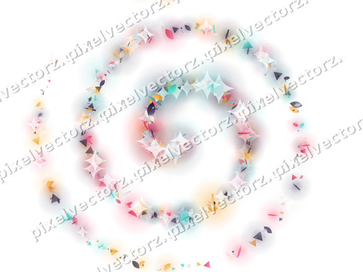 Nahtlose Glitzerspirale in Rosa und Bernstein auf transparentem Grund