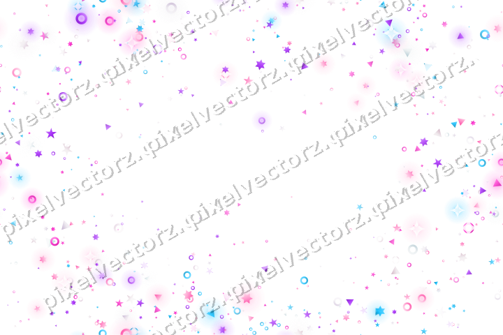 Nahtloser Glitzerkranz aus Sternen und Ringen auf transparentem Grund