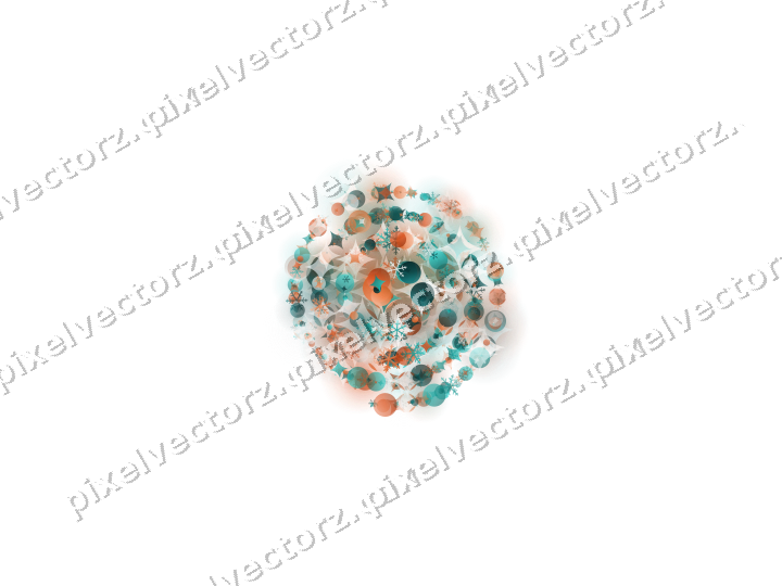 Nahtlose Glitzerspirale in Orange und Petrol auf transparentem Grund