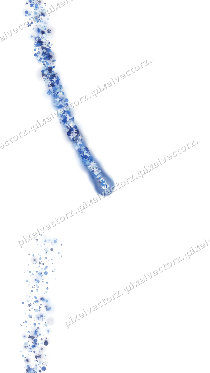 Nahtloser Sternenschweif in Blau und Türkis auf transparentem Grund