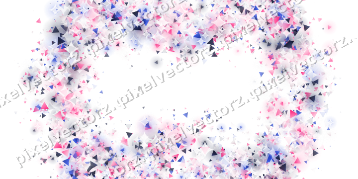 Nahtloser Glitzerkranz aus Dreiecken in Rosa auf transparentem Grund