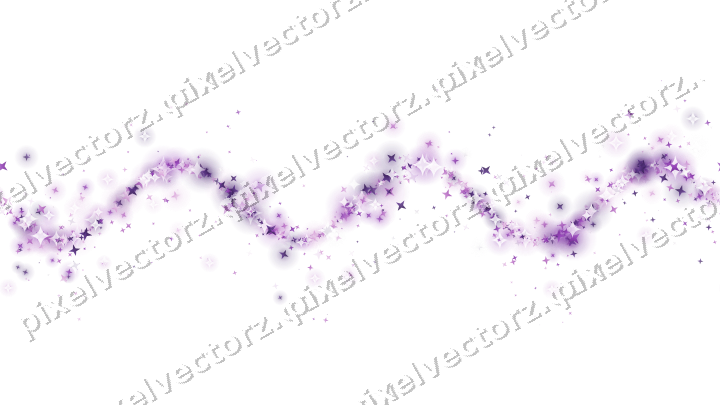 Nahtlose Glitzerwelle aus Sternen in Violett auf transparentem Grund