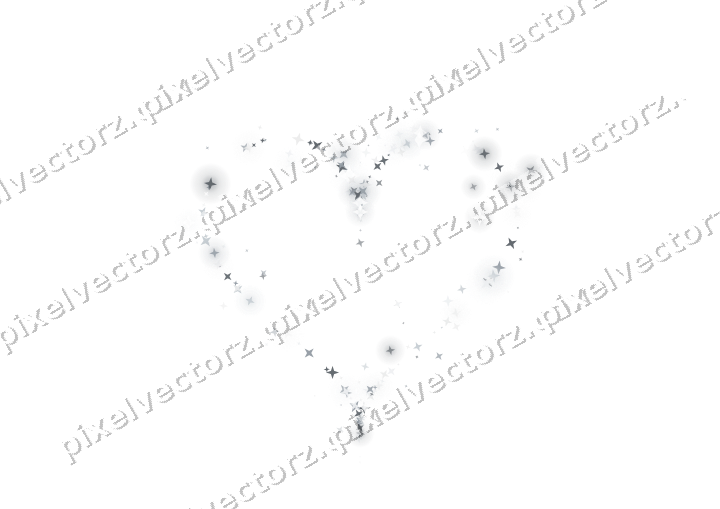 Nahtloses Glitzerherz aus Sternen in Blassblau auf transparentem Grund
