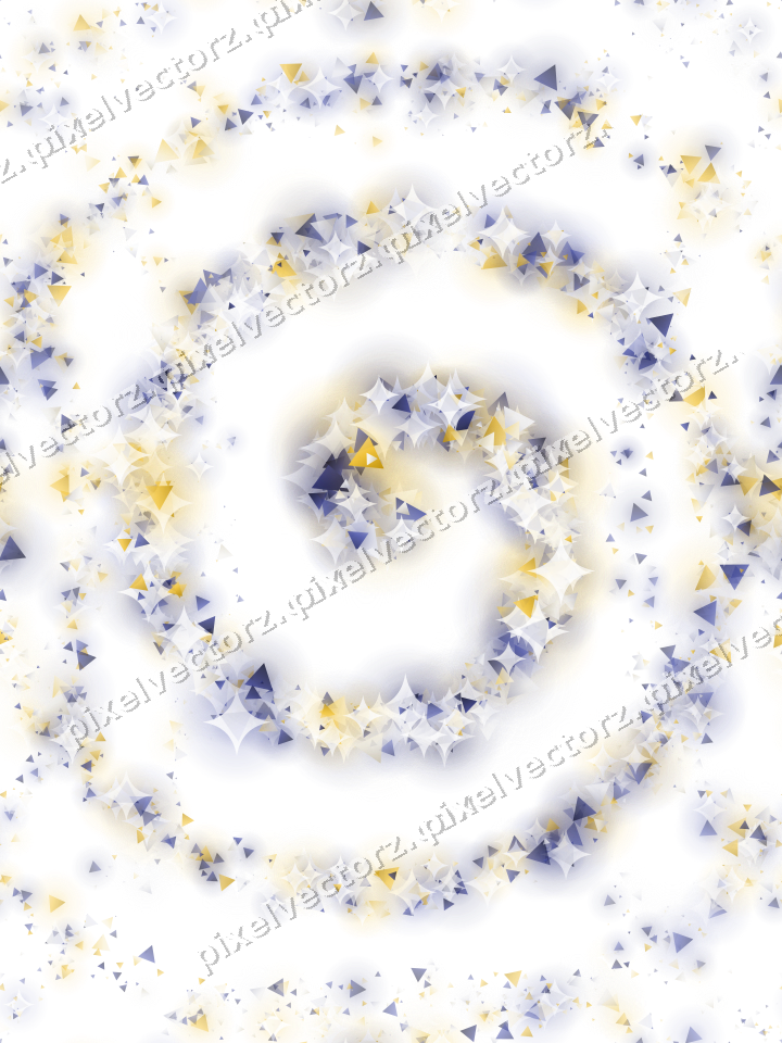 Nahtlose Glitzerspirale aus Dreiecken auf transparentem Grund