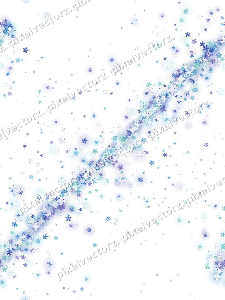 Nahtloses Glitzerband aus Blüten in Blau auf transparentem Grund