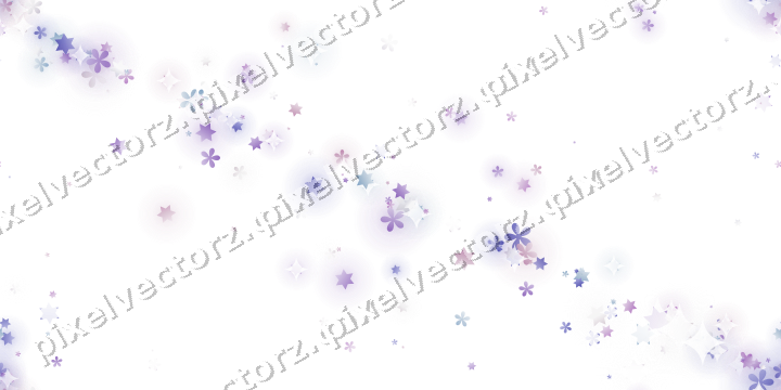Nahtloses Glitzerband aus Sternen und Blüten auf transparentem Grund