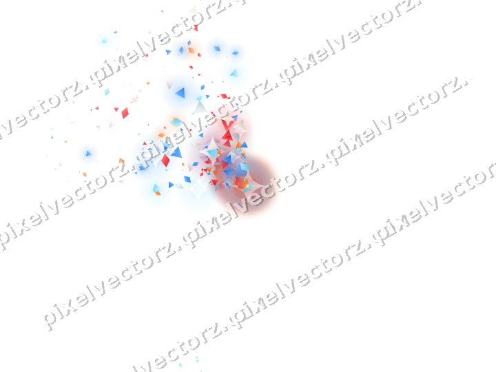 Nahtloser Glitzerfächer in Blau und Rot auf transparentem Grund
