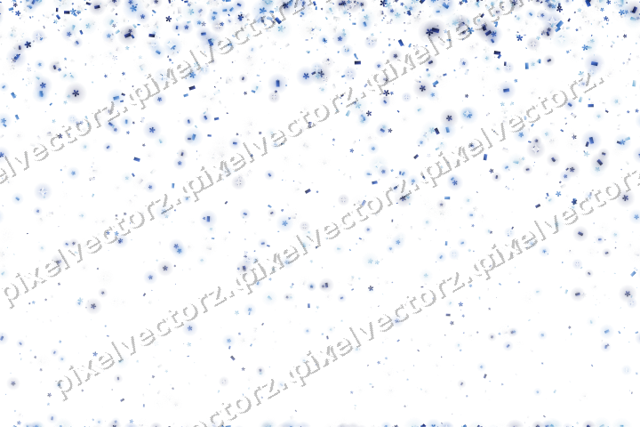 Nahtloser Glitzerregen aus Blüten und Konfetti auf transparentem Grund